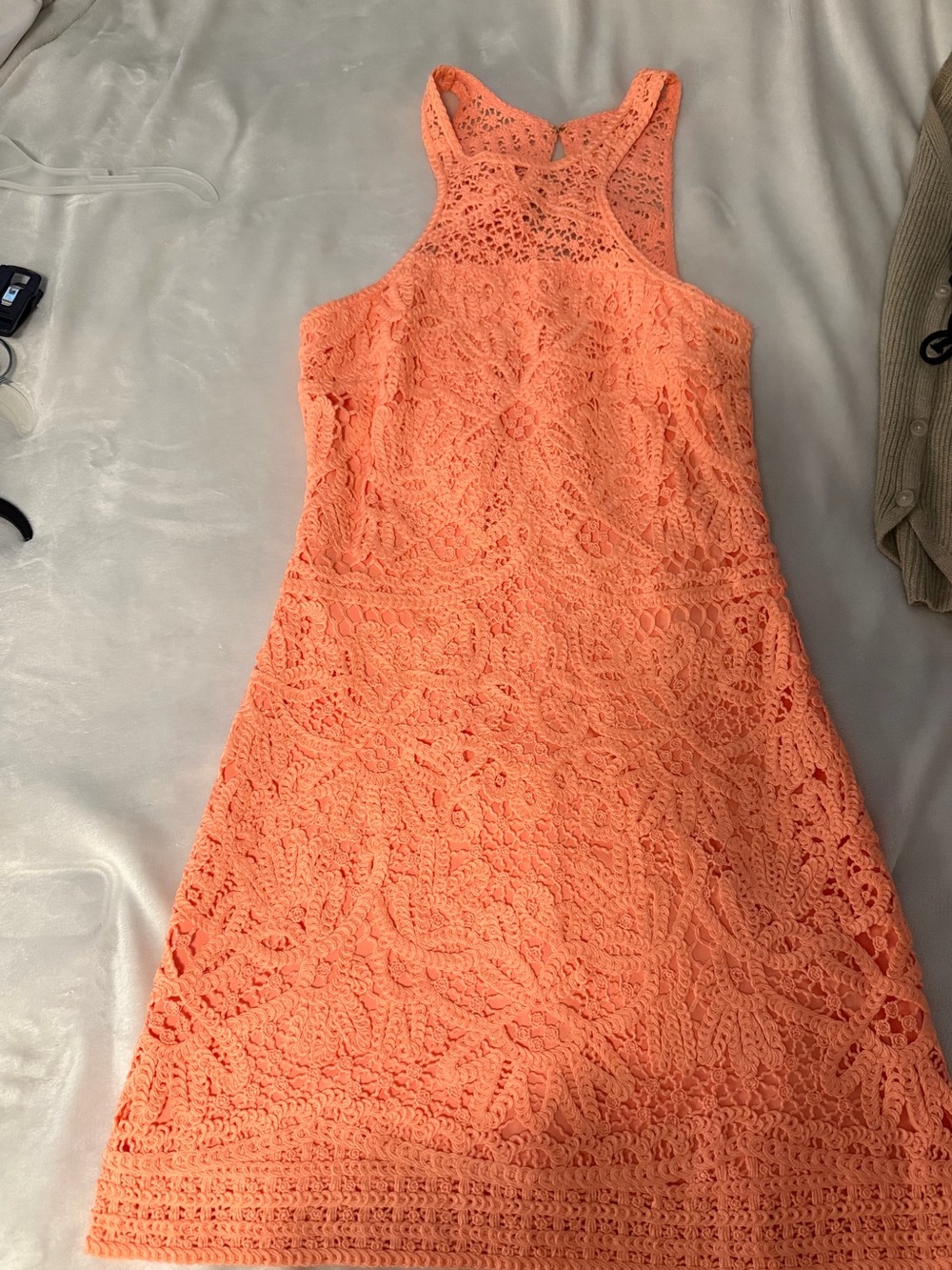 Lilly Pulitzer Coral Crochet Lace Mini Dress